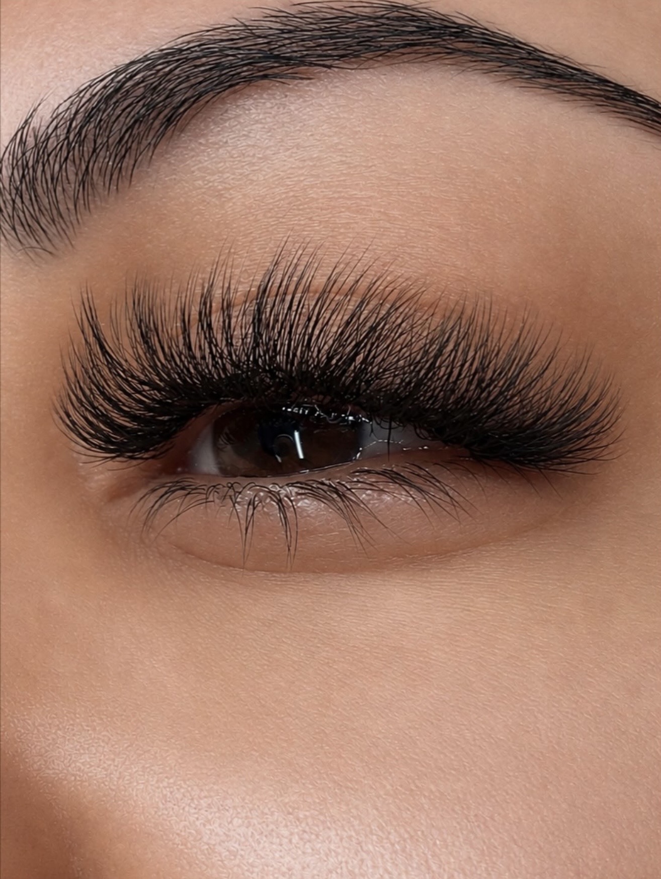 Dramatic volume lash extensions in close-up